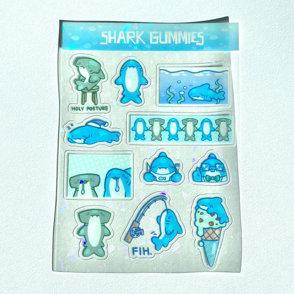 SHARK GUMMIES STICKER SHEET