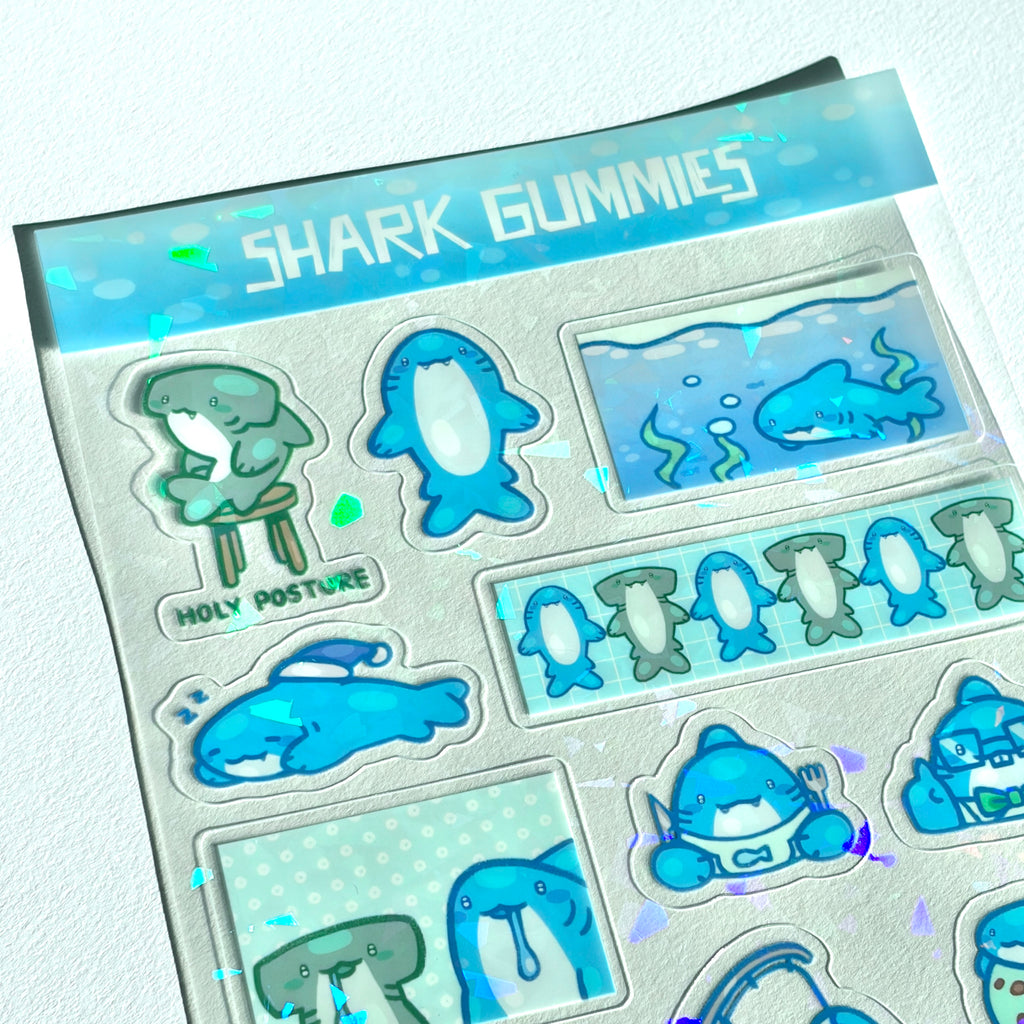 SHARK GUMMIES STICKER SHEET