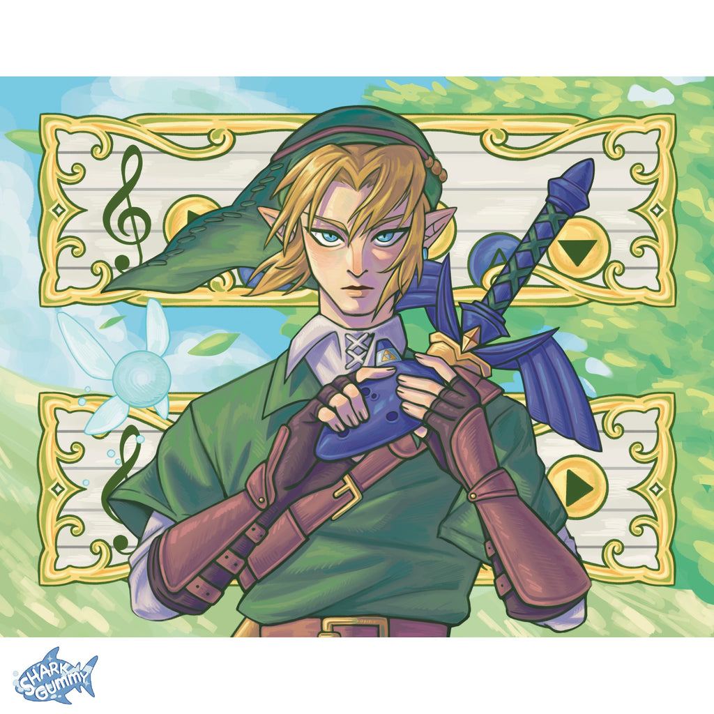 OCARINA OF TIME LINK PRINT
