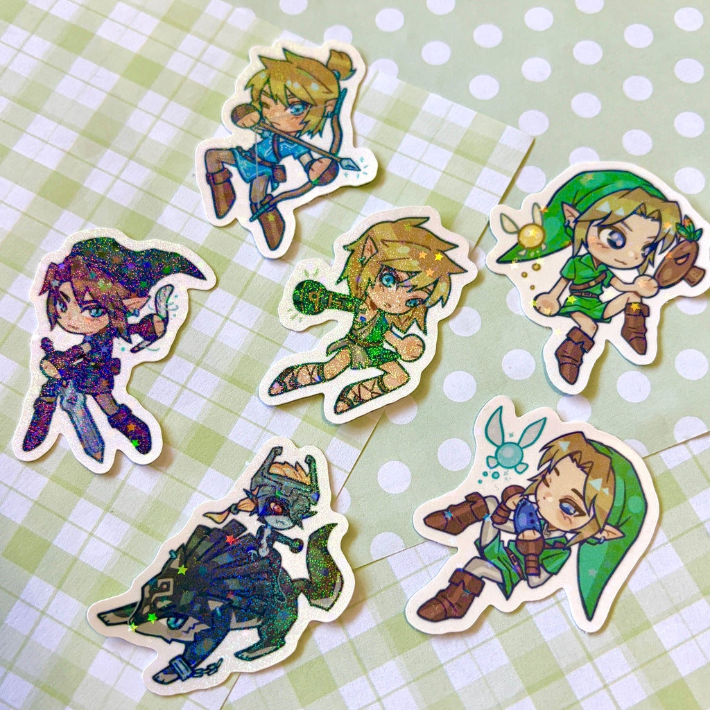 THE LEGEND OF ZELDA LINK HOLO STICKERS