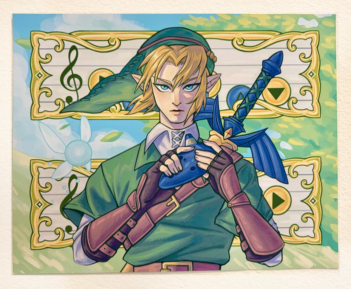 OCARINA OF TIME LINK PRINT