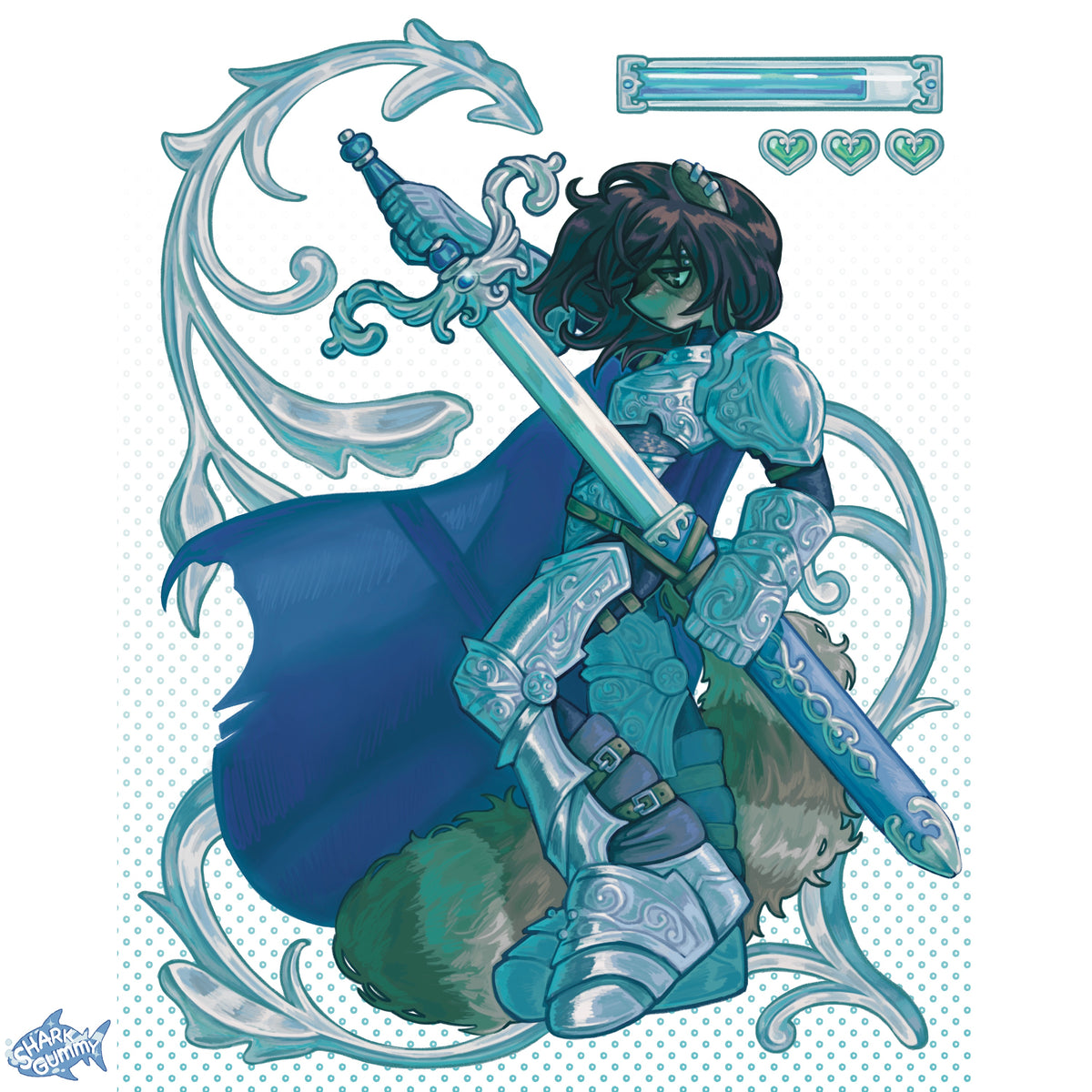 RACCOON KNIGHT FANTASY PRINT